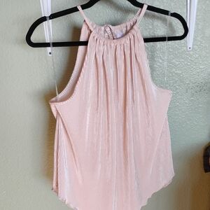 No Boundaries Pleated Halter Top - Light Pink